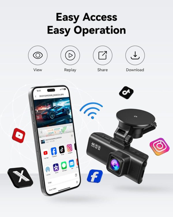REDTIGER Dash Cam Front and Rear