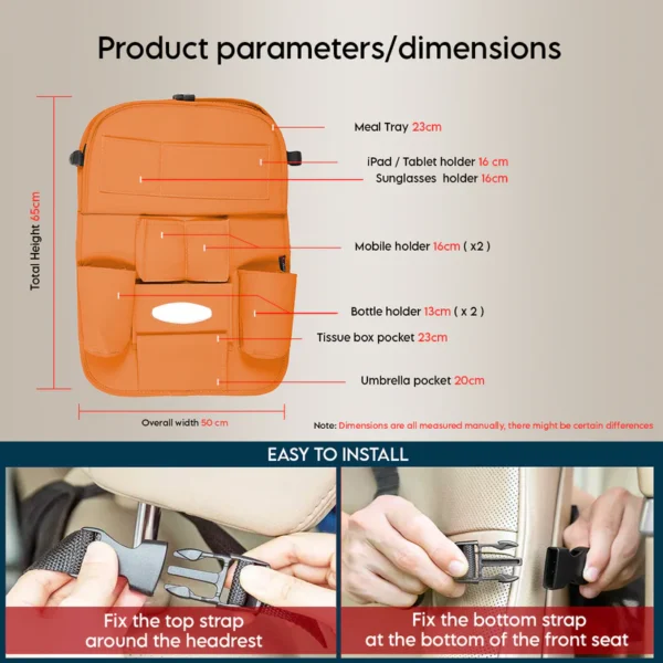 3D ESSENTIALS Car Seat Organizer